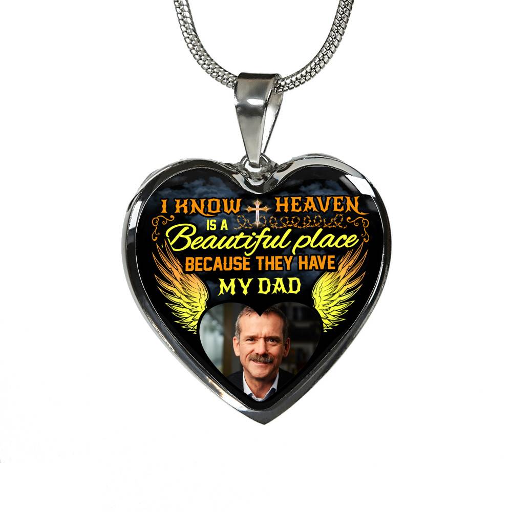Personalized Photo I Know Heaven Is A Beautiful Place Because They Have Heart Pendant Necklace - Bangel
