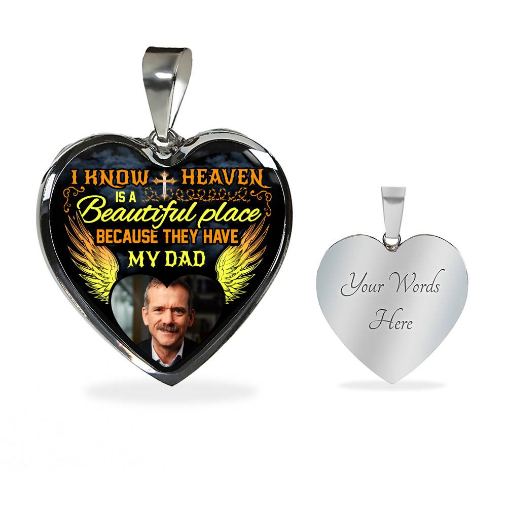 Personalized Photo I Know Heaven Is A Beautiful Place Because They Have Heart Pendant Necklace - Bangel