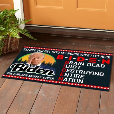 Alternative view of Biden Before You Get Into My House Wipe Feet Here House Doormat - Anti Biden Outdoor Doormat
