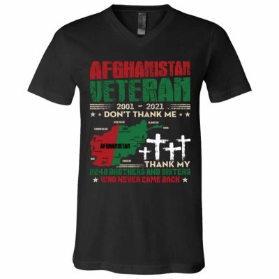 10TM. Afghanistan Veteran 2248 (Tee), Black, V-Neck T-Shirt