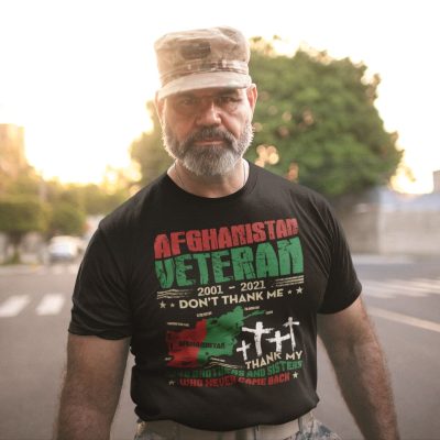 Alternative view of Afghanistan Veteran Don't Thank Me Thank My 2248 Brothers Sisters T-Shirt - Fallen Soldiers V-Neck Tee