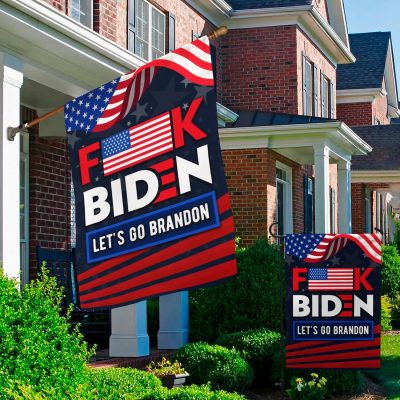 Alternative view of Fuck Biden Let's Go Brandon Garden Flag - Joe Biden Chant Fuck Joe Biden FJB House Flag