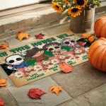 4VT. In This House We Love Halloween Doormat mockup 9