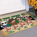 4VT. In This House We Love Halloween Doormat mockup 11