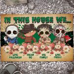4VT. In This House We Love Halloween Doormat Mockup 13
