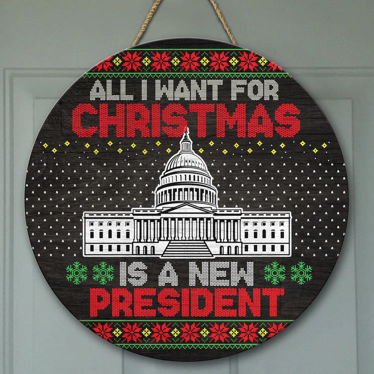 5VT. UU TIEN All I Want For Christmas New President door sign Door Sign Mockup 9