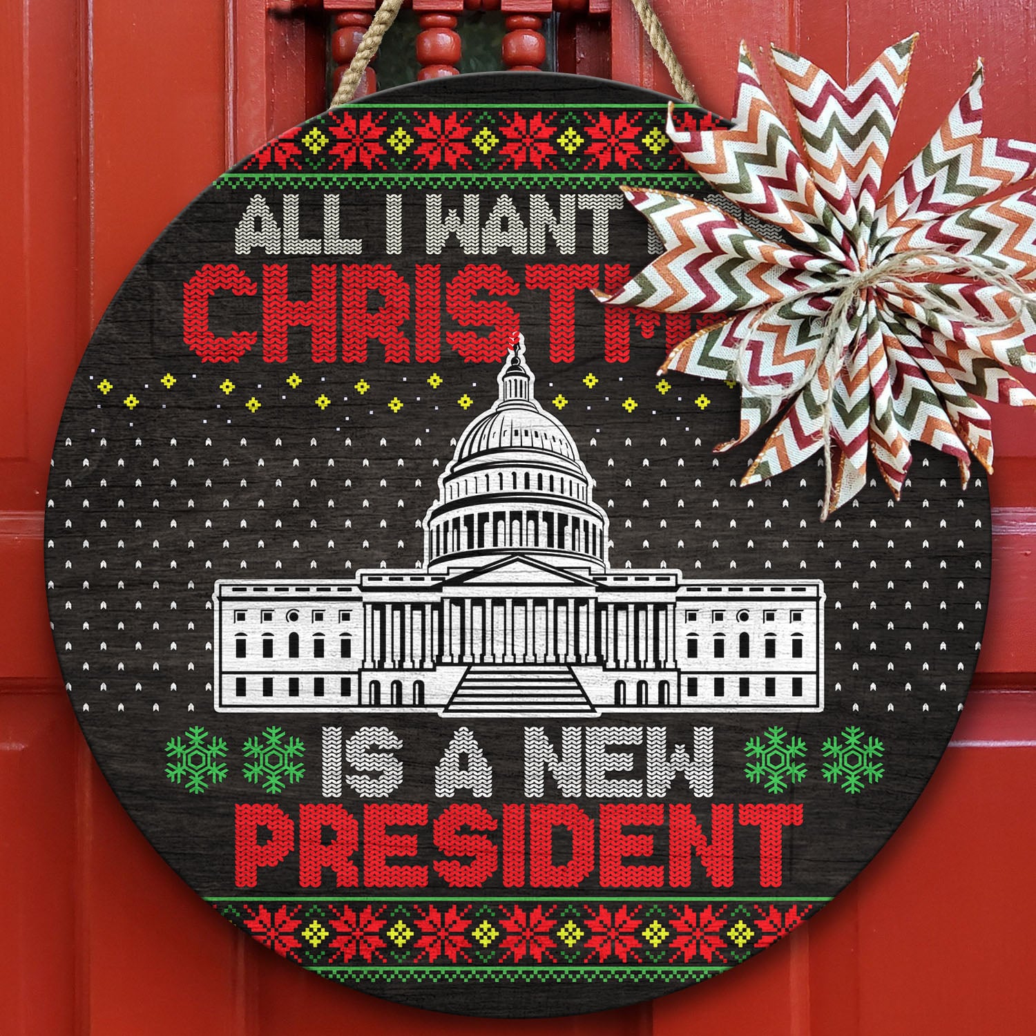 5VT. UU TIEN All I Want For Christmas New President door sign Door Sign Mockup 10
