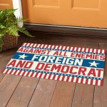 3VT. Democrat Against All Enemies Doormat mockup 1
