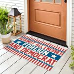 3VT. Democrat Against All Enemies Doormat mockup 8