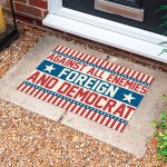3VT. Democrat Against All Enemies Doormat mockup 10