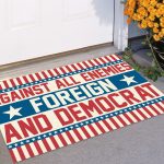 3VT. Democrat Against All Enemies Doormat mockup 11
