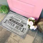 1TM. Abandon Hope All Ye Who doormat Doormat mockup 4
