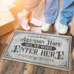 1TM. Abandon Hope All Ye Who doormat Doormat mockup 6