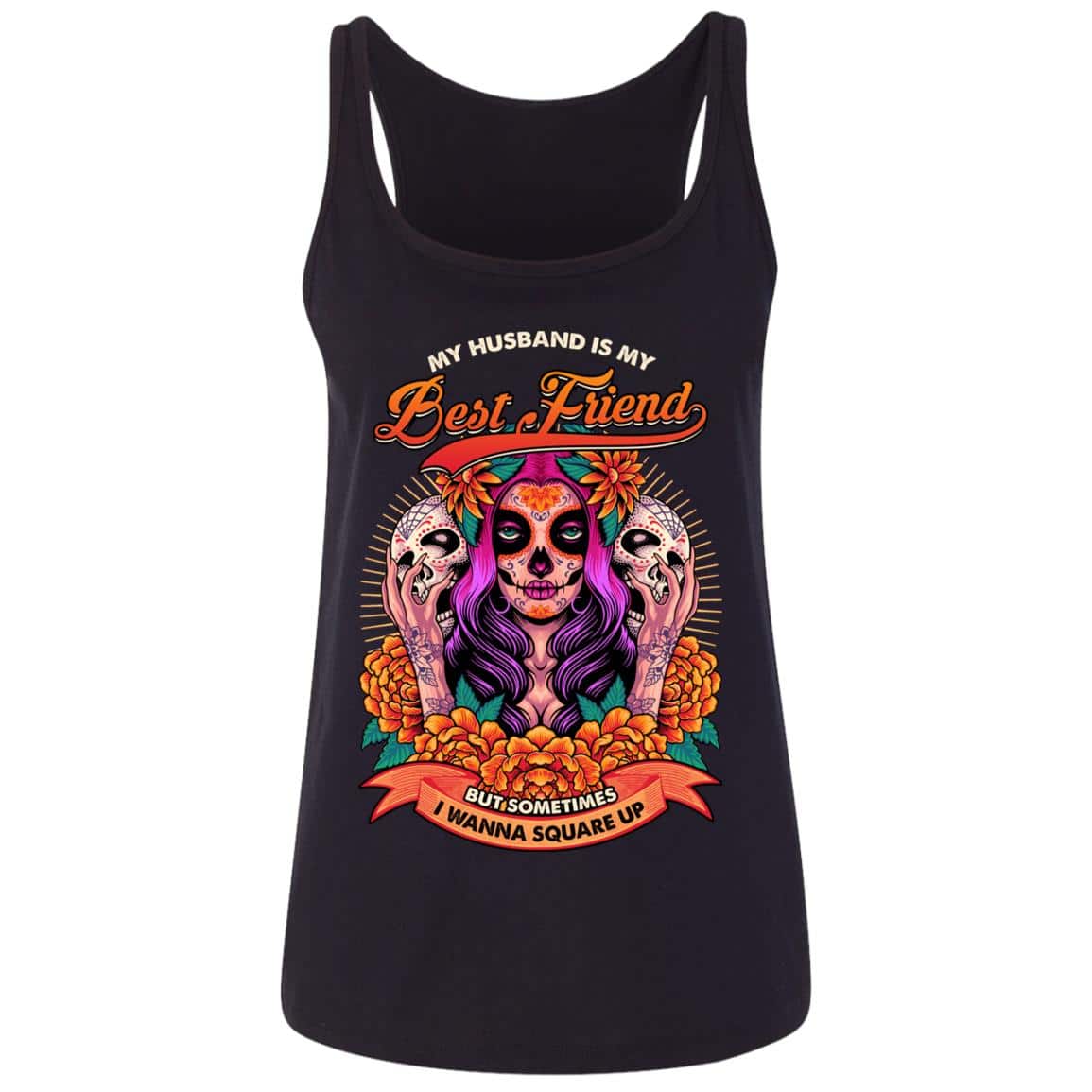 4Th. Husband Is My Best Friend, Black, Ladies Tank Top 4Th. Husband Is My Best Friend, Black, Ladies Tank Top