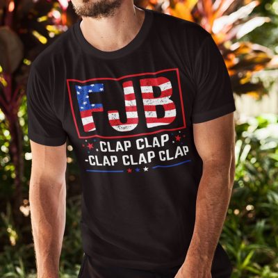 Alternative view of Joe Biden FJB Clap Clap Clap T-shirt - V-neck - Fuck Joe Biden Shirt - Pro American For Joe Biden Shirt