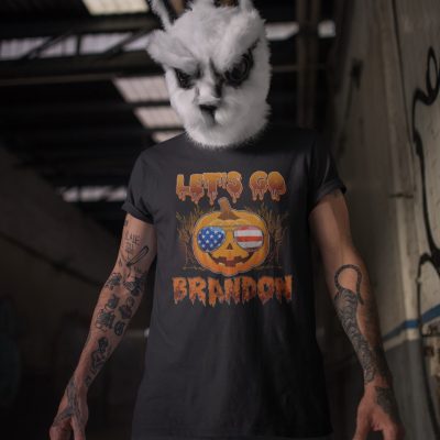 Alternative view of Let's Go Brandon Funny Pumpkin Sunglasses Halloween FJP T-Shirt - Anti Biden Shirt