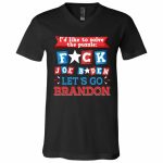 5TM. Puzzle Joe Biden Go Brandon (5), Black, V-Neck T-Shirt