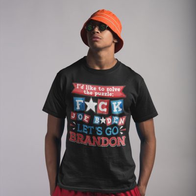 Alternative view of I'd Like To Solve Puzzle Fuck Joe Biden Let's Go Brandon T-Shirt - Funny FJB Lets Go Brandon V-Neck Tee