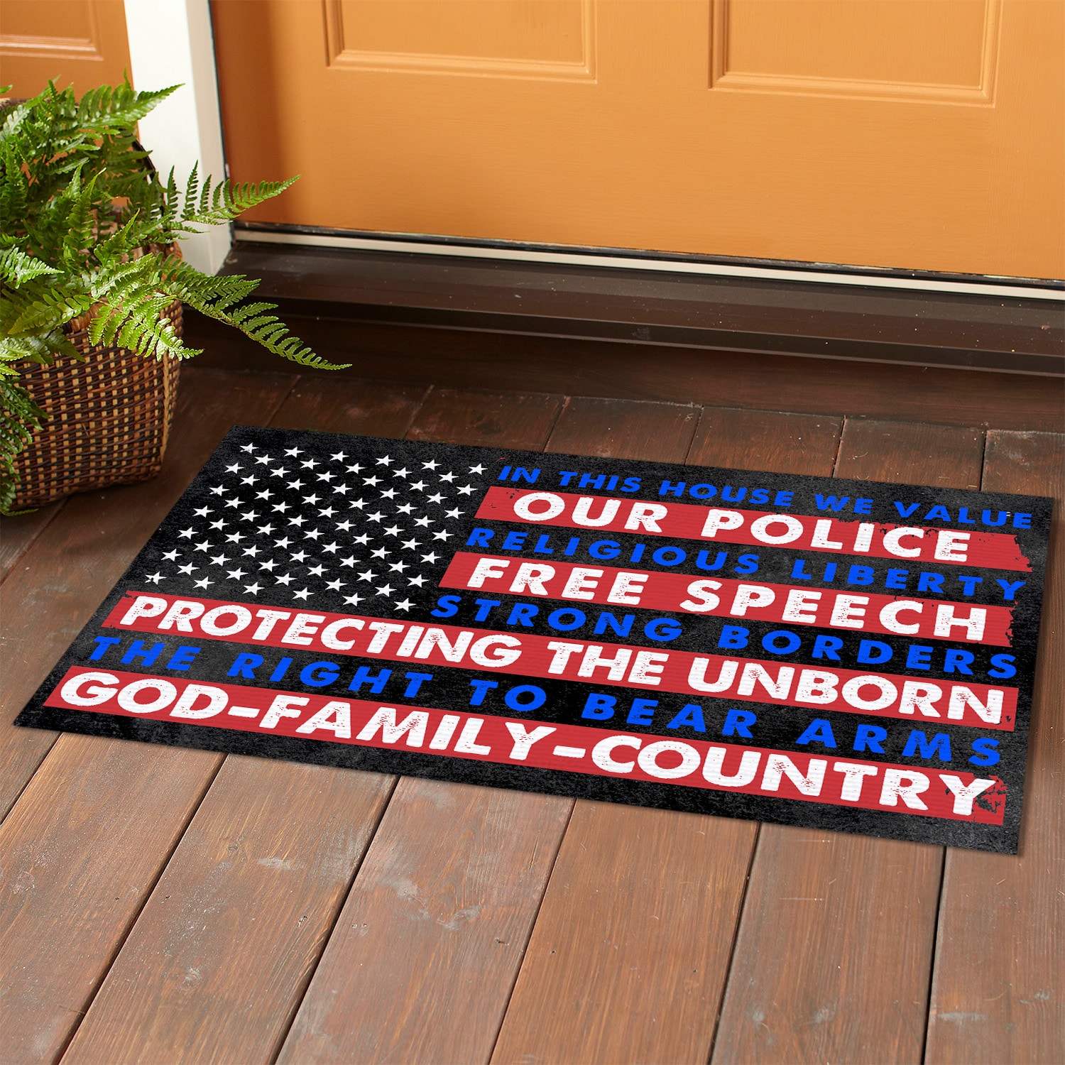 8. In This House God Family (5) Doormat mockup 1