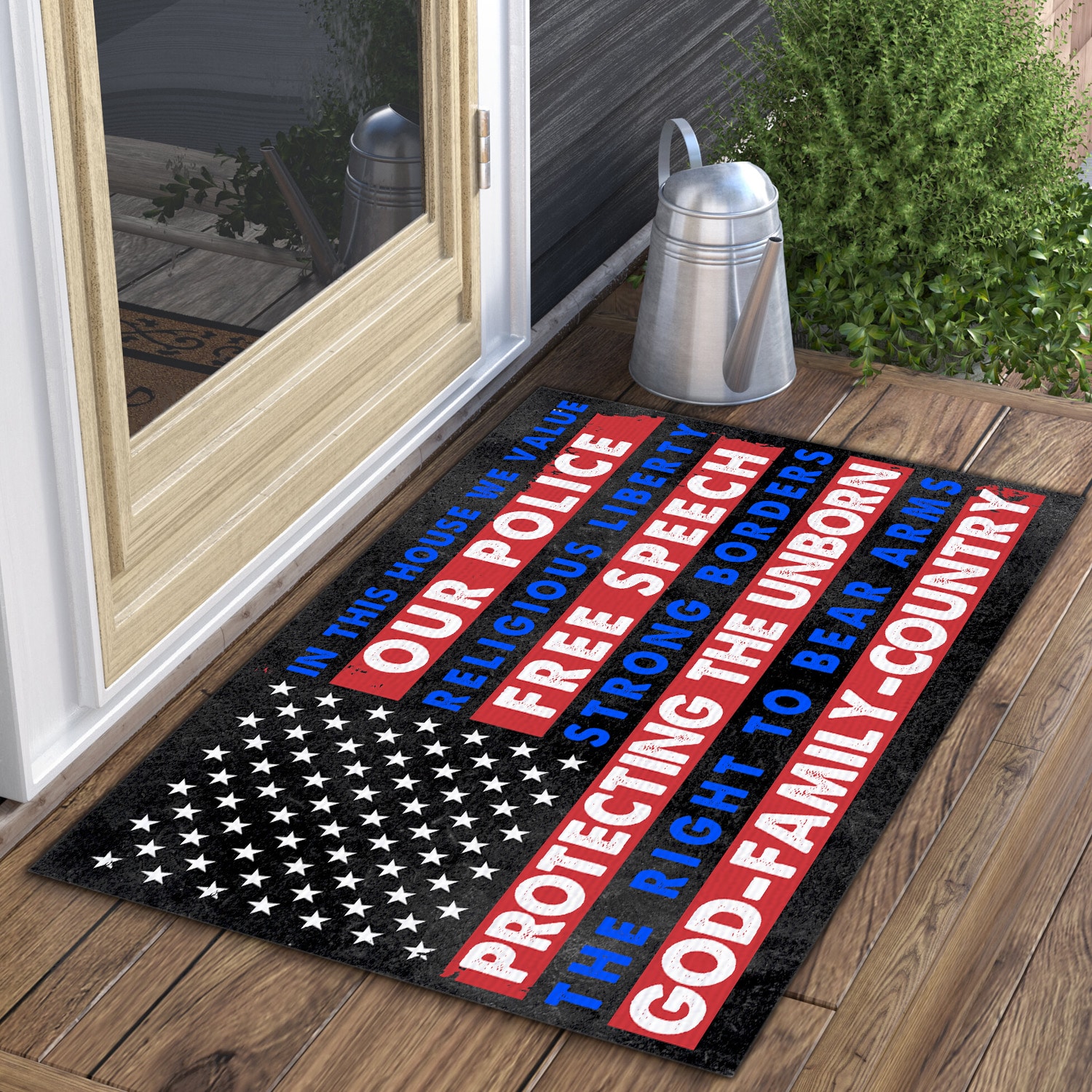 8. In This House God Family (5) Doormat mockup 3