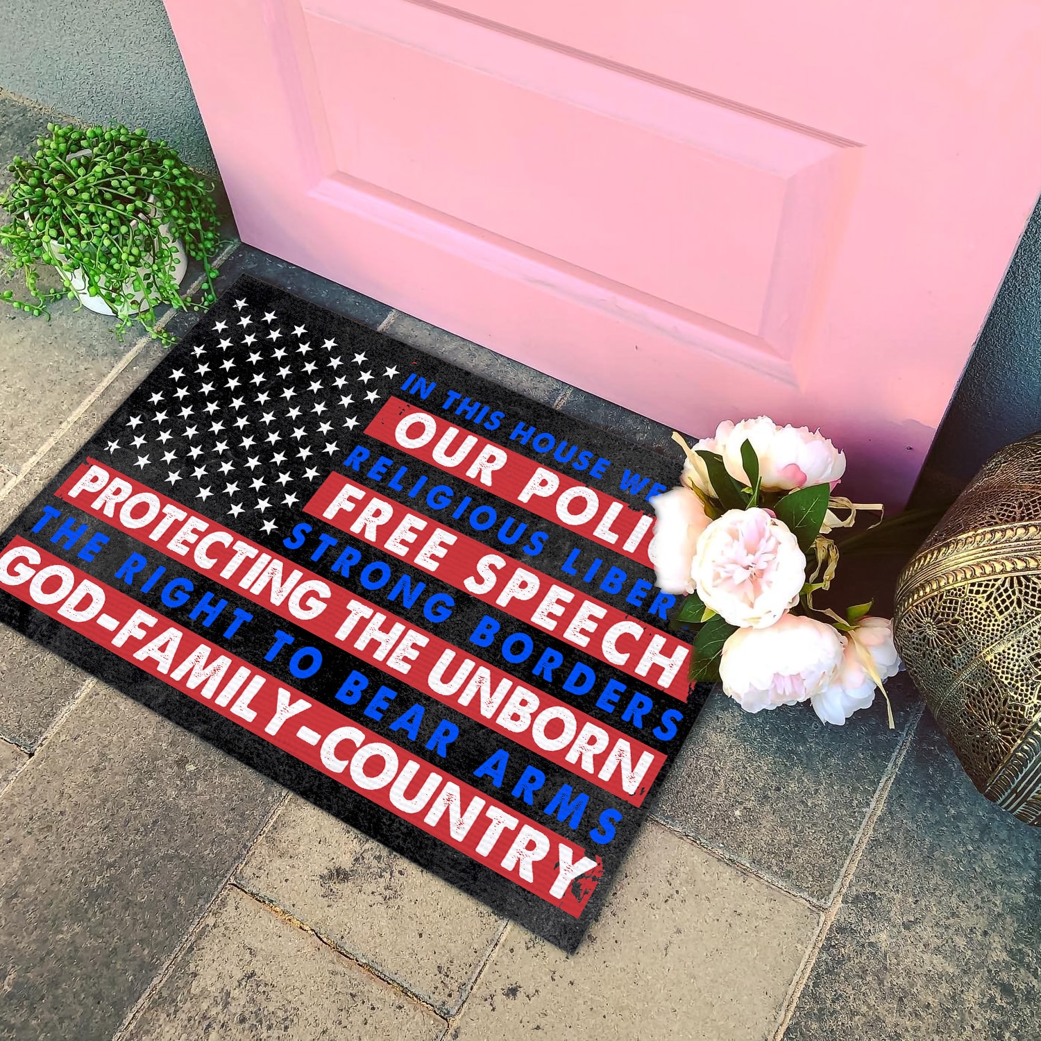 8. In This House God Family (5) Doormat mockup 4