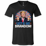 21 HG UU TIEN. Trump Let's Go Brandon (5), Black, V-Neck T-Shirt