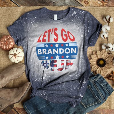 Alternative view of Let's Go Brandon FJB Bleached T-Shirt - Anti Biden Shirt - Support Trump Shirt
