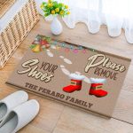 5TM. Remove Your Shoes Christmas (Sample Design) Doormat mockup 2