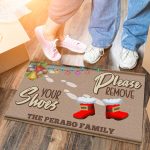 5TM. Remove Your Shoes Christmas (Sample Design) Doormat mockup 6