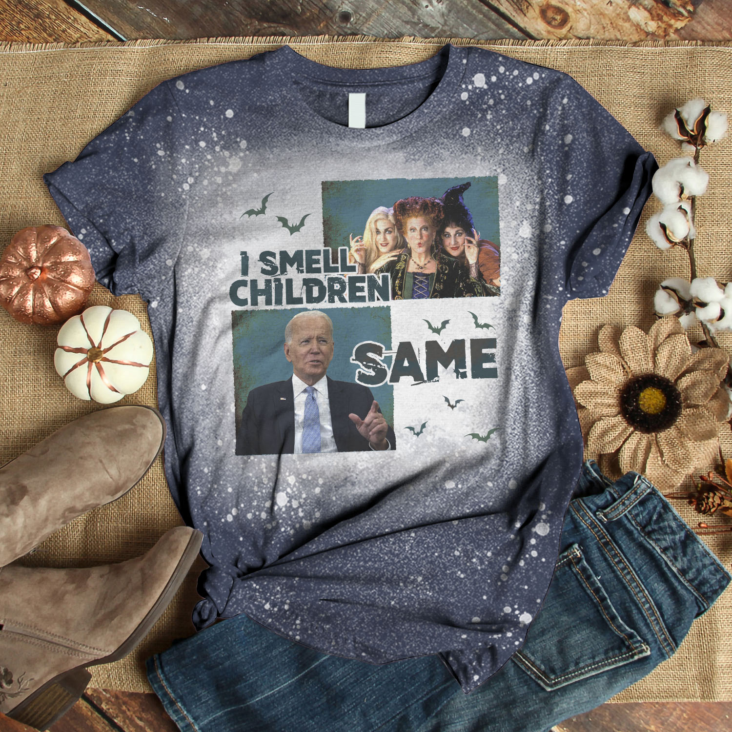 8VT. I Smell Children Same Biden bleached shirt mockup