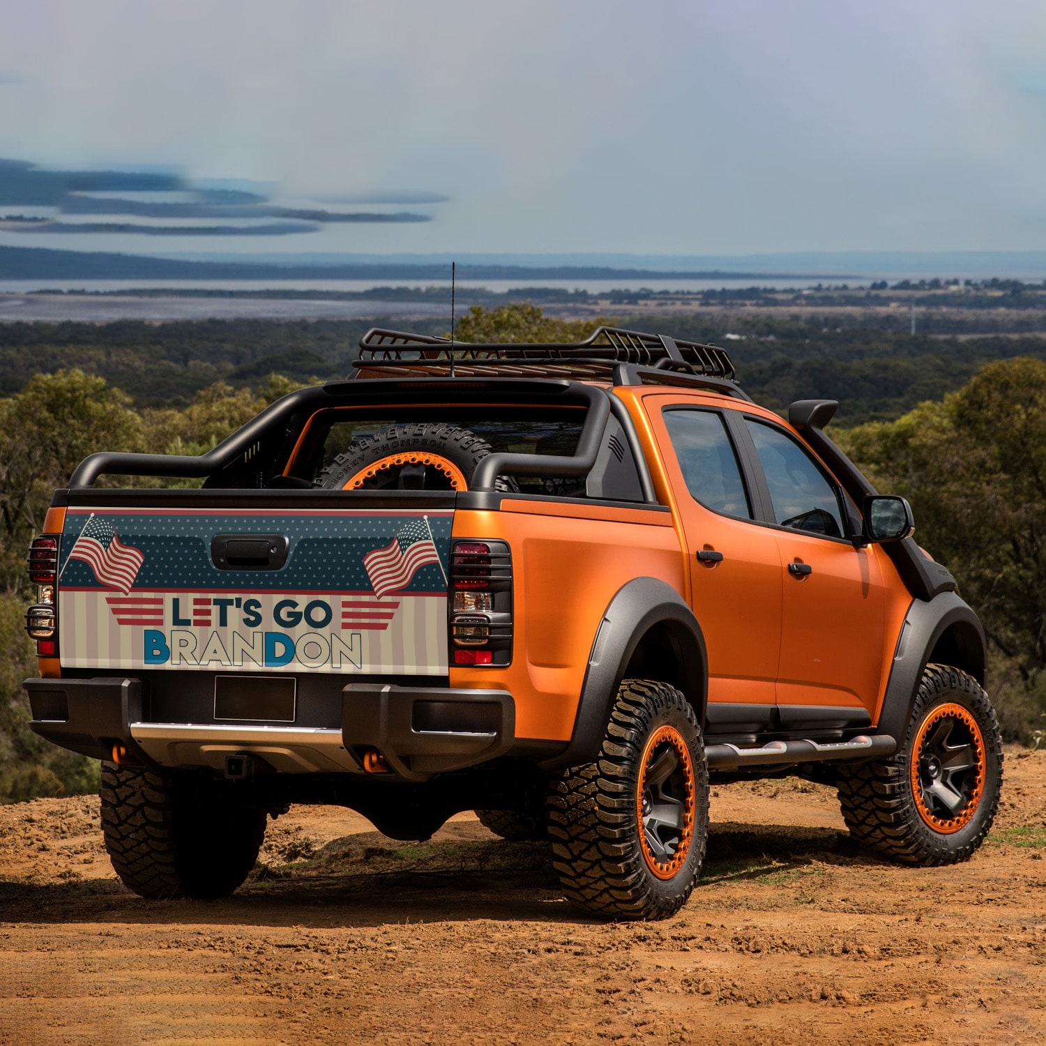 3KT. Let's Go Brandon Tailgate Wrap Mockup 7