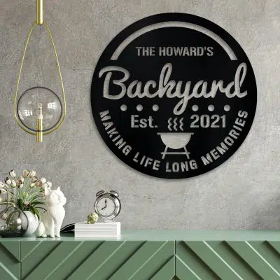Backyard Sign Personalized Established Date Making Life Long Memories Vintage Laser Cut Metal Sign - Die Cut Decor Metal Art