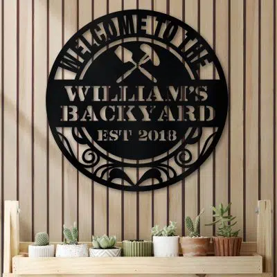 Metal Sign Personalized Welcome to The Patio With Established Date Vintage Decorative Laser Cut Metal Sign - Die Cut Decor Metal Art
