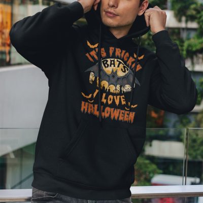 Alternative view of It's Frickin Bats I Love Halloween Funny Halloween Hoodie - Sweatshirt - Long Sleeve Shirt