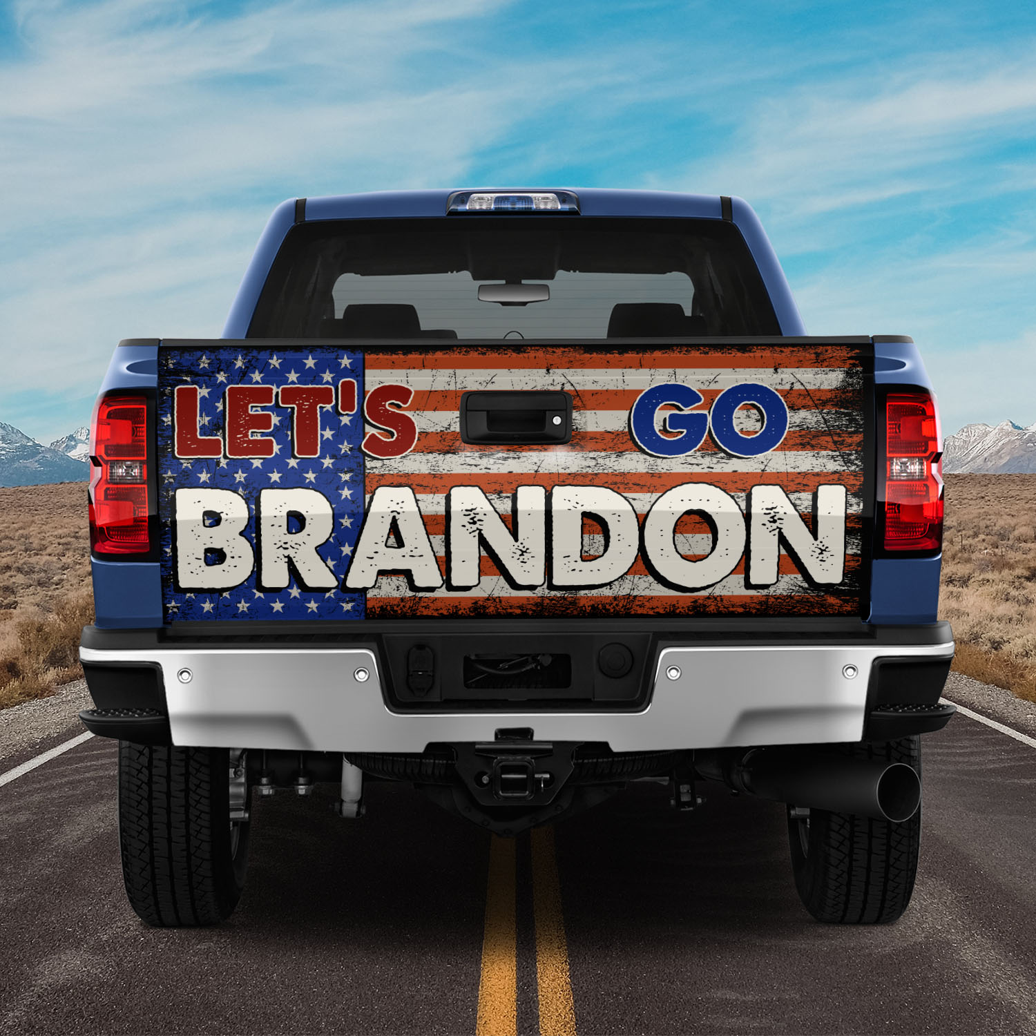 3VT. Let's Go Brandon Tailgate Tailgate Wrap Mockup 11