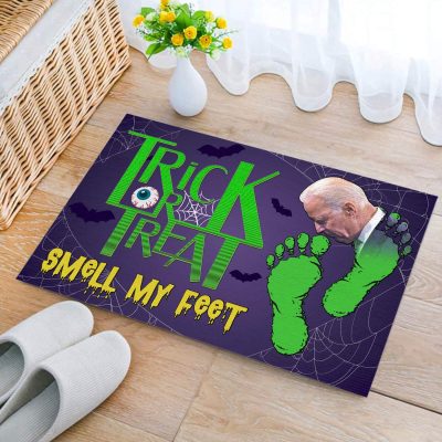 Alternative view of Funny Joe Biden Trick Or Treat Smell My Feet Doormat - Halloween Biden Welcome Mat