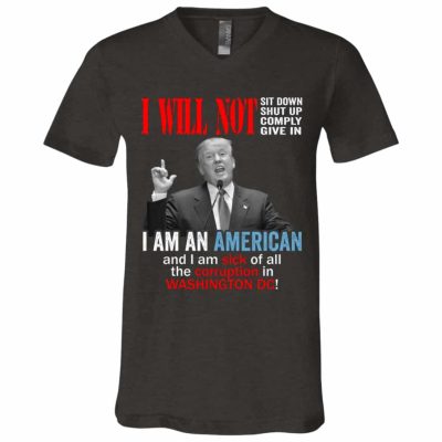 27 HG. I Will Not Sit Down, Dark Grey Heather, V-Neck T-Shirt