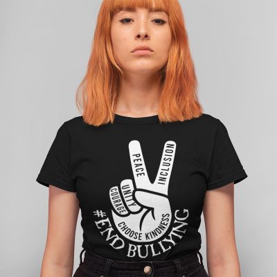 Alternative view of Unity Day End Bullying Peace Sign Language Orange T-shirt - Anti Bullying Hand Sign Shirt