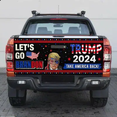 Let's Go Brandon Trump 2024 Take America Back Truck Tailgate Decal Sticker Wrap - Vinyl Graphic Decal Bumper Sticker
