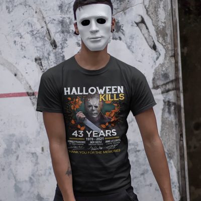 Alternative view of Michael Myers Halloween Kills 43 Years Shirt - Thank You for The Memories Signatures T-Shirt