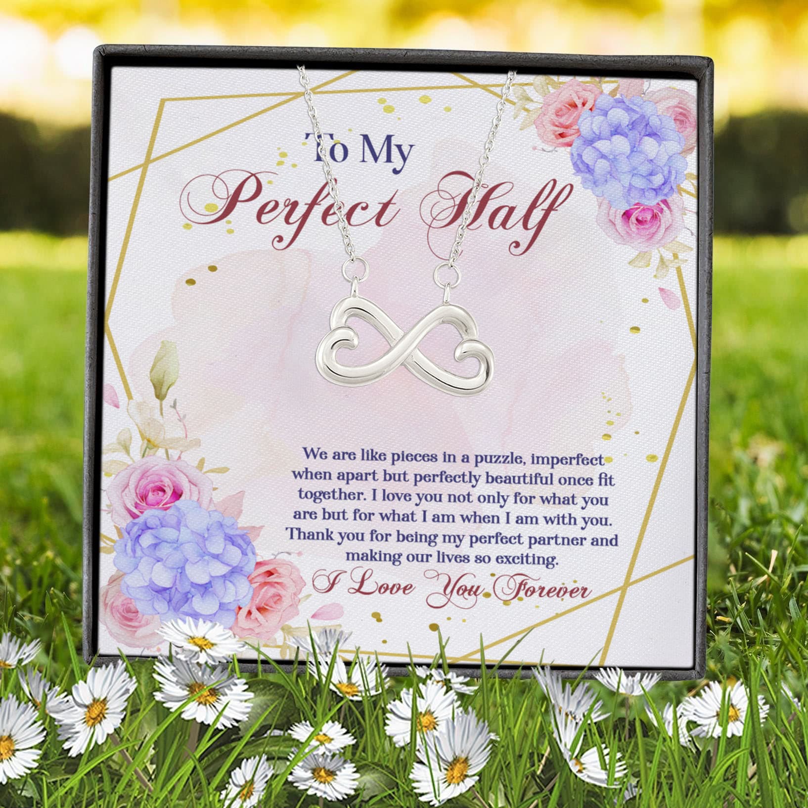 7vt. To My Perfect Half Infinity Heart Necklace (silver) 7