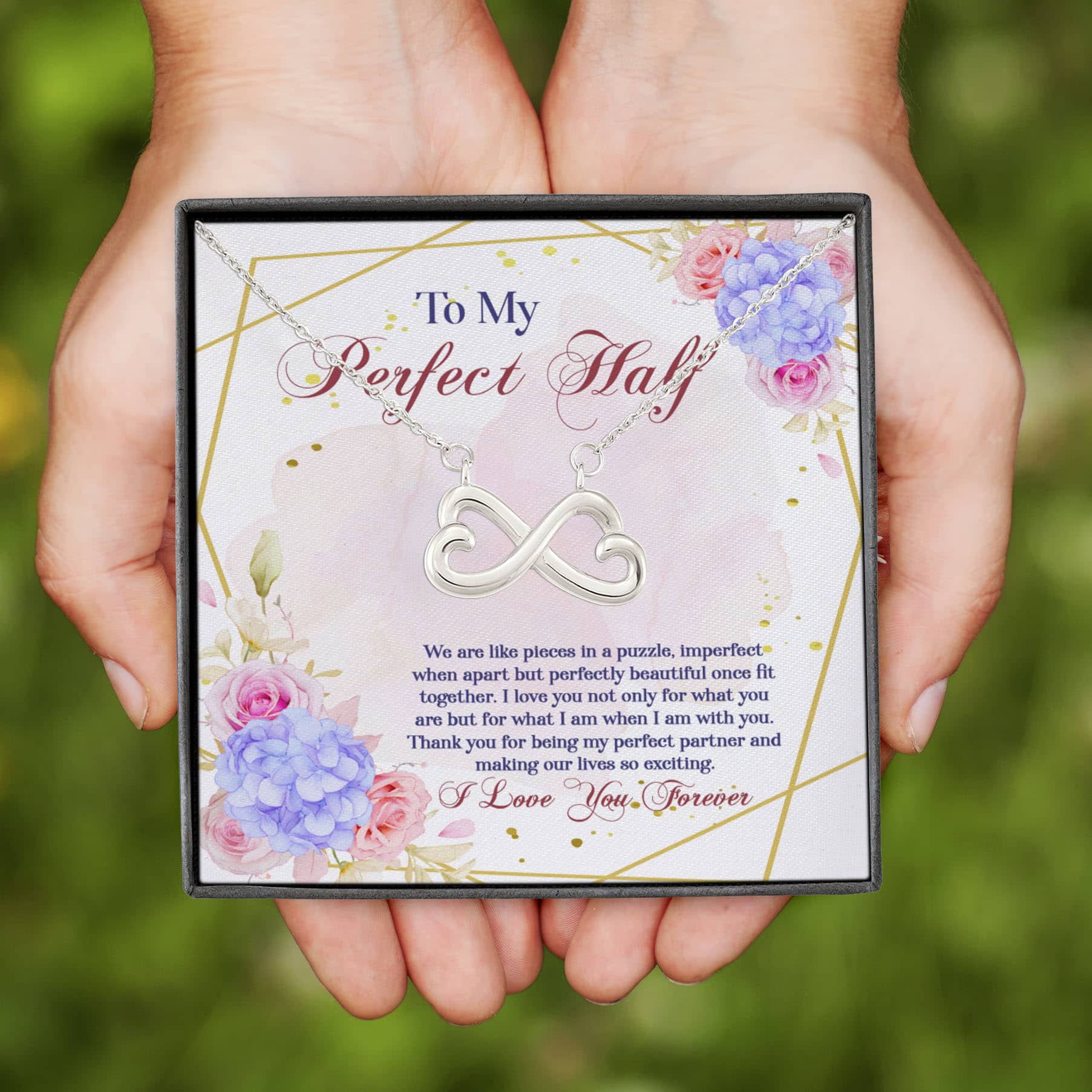 7vt. To My Perfect Half Infinity Heart Necklace (silver)