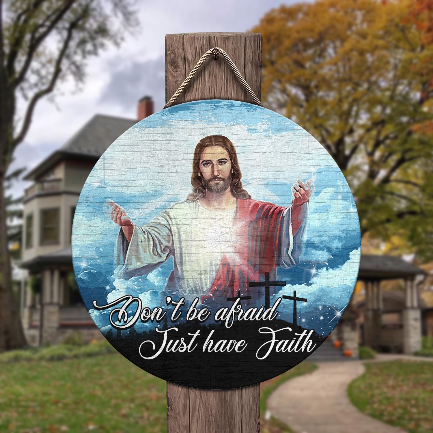 3o. Don't Be Afraid Door Sign Mockup 3 3o. Don't Be Afraid Door Sign Mockup 3