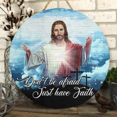 3o. Don't Be Afraid Door Sign Mockup 6