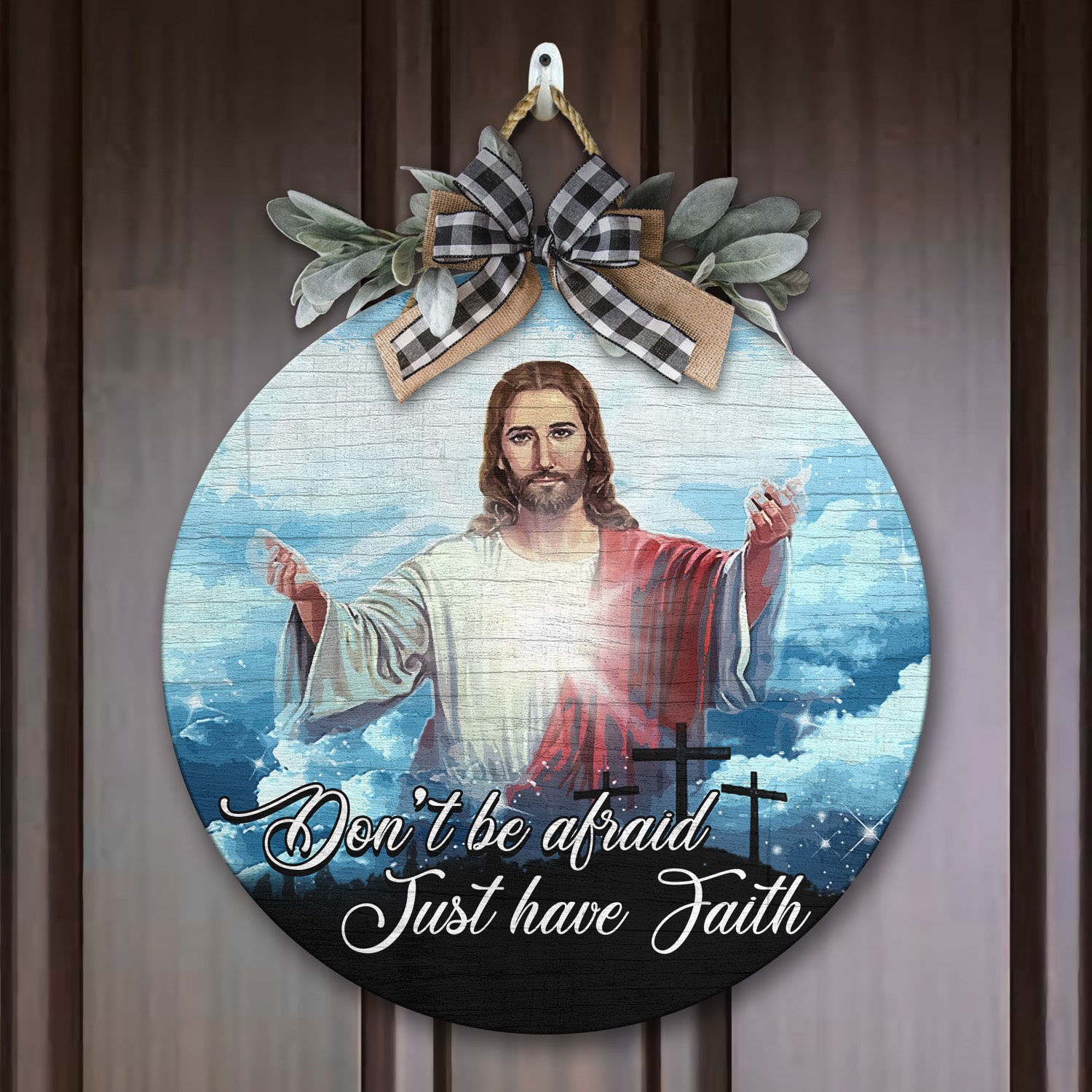 3o. Don't Be Afraid Door Sign Mockup 7 3o. Don't Be Afraid Door Sign Mockup 7