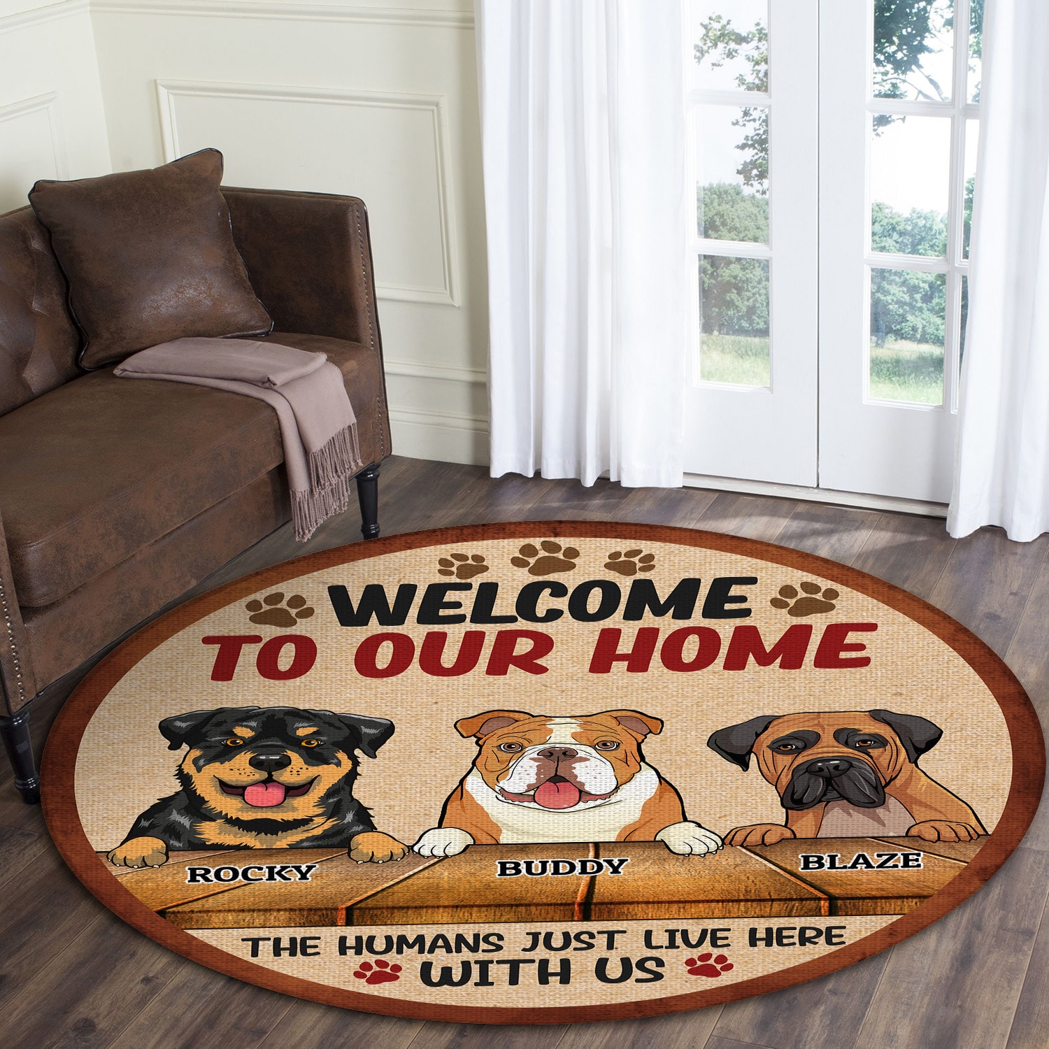 1. Welcome To Our Home Round Rug Mockup 5