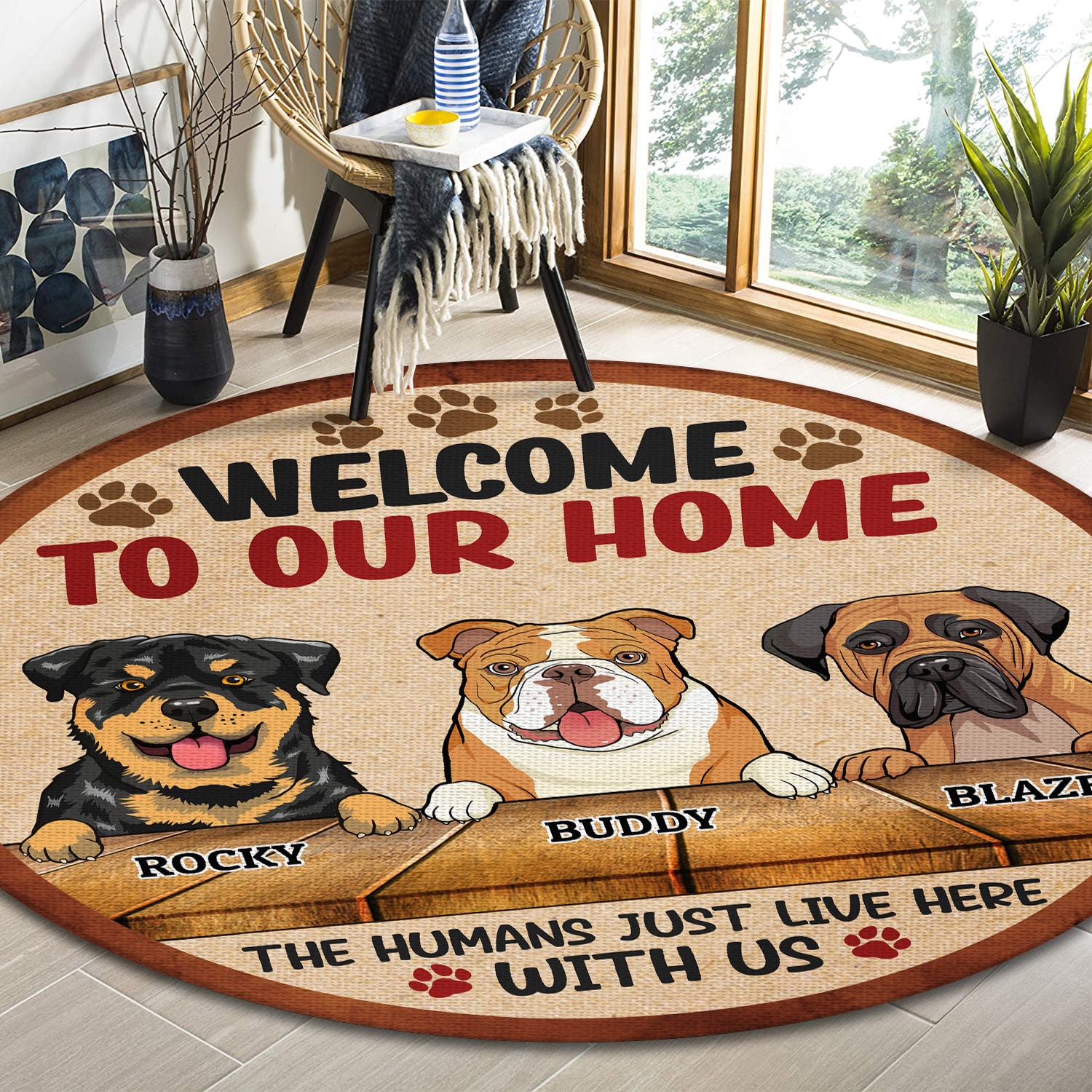 1. Welcome To Our Home Round Rug Mockup 6