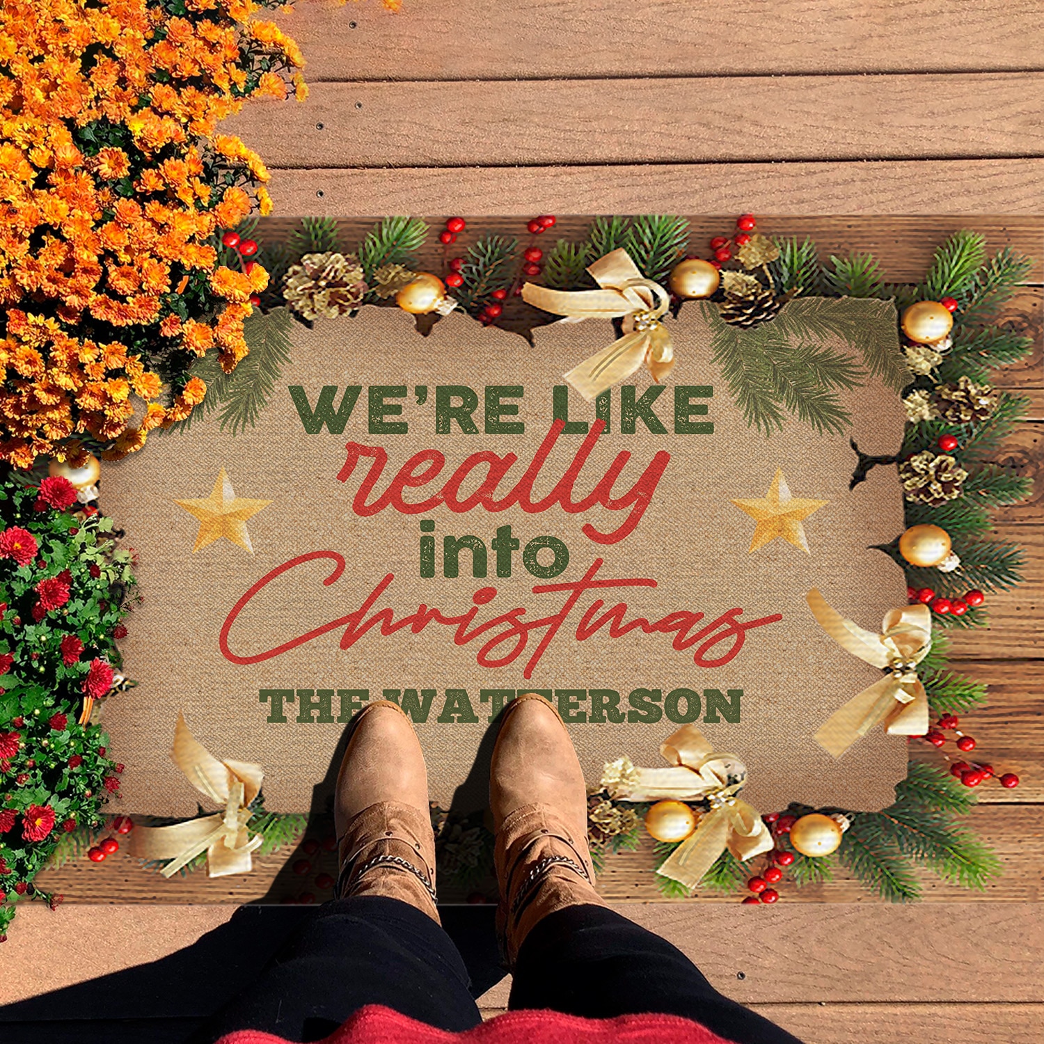 9kng. Into Christmas (sample Design) Doormat Mockup 7
