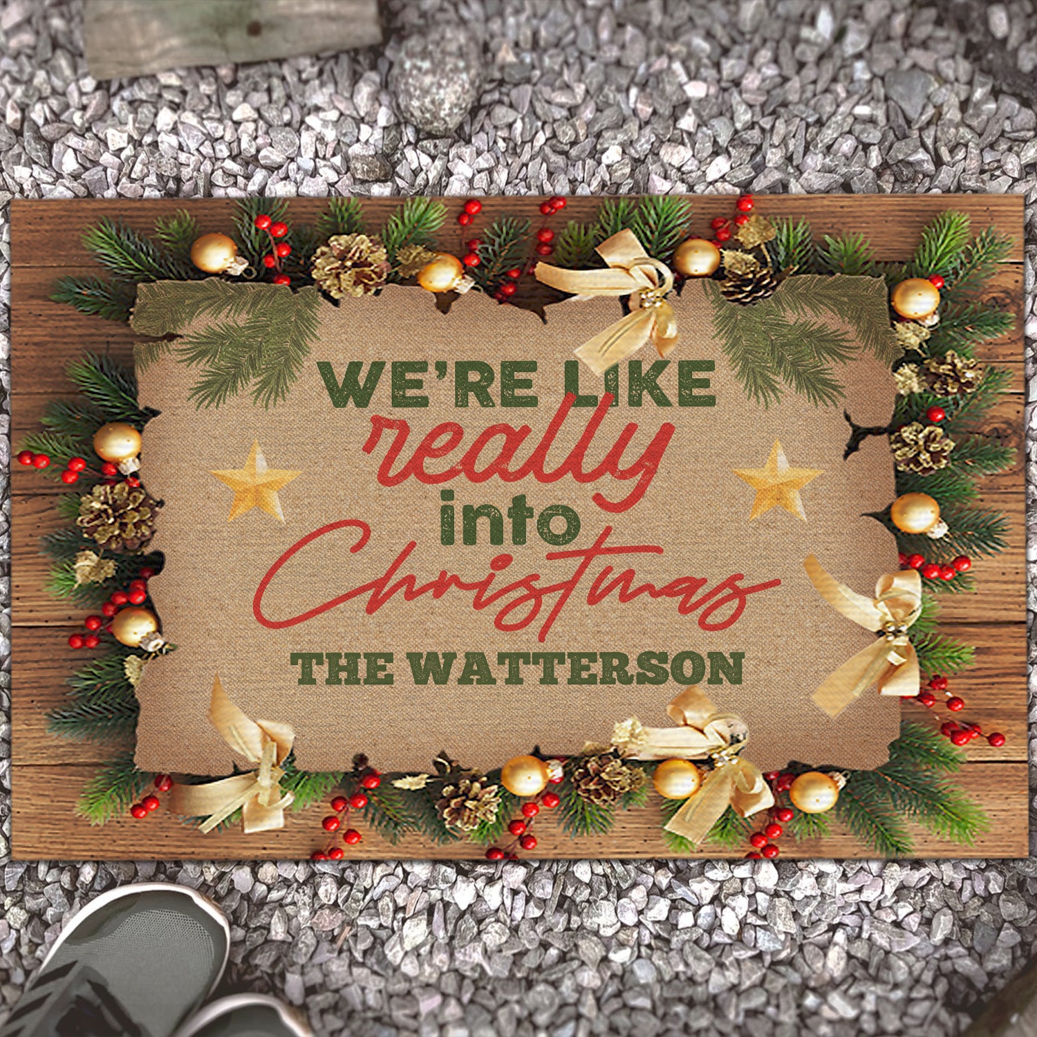 9kng. Into Christmas (sample Design) Doormat Mockup 13