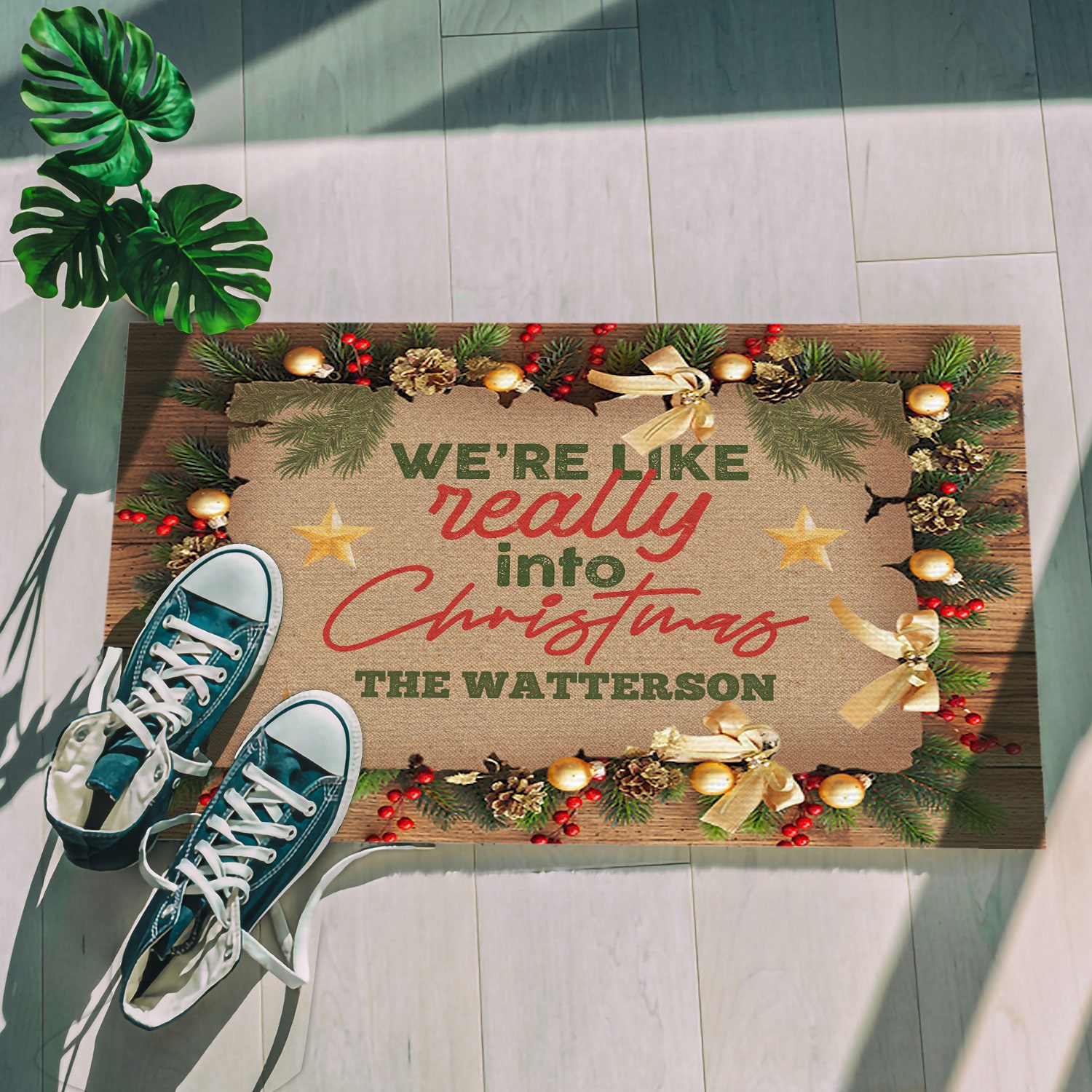 9kng. Into Christmas (sample Design) Doormat Mockup 5